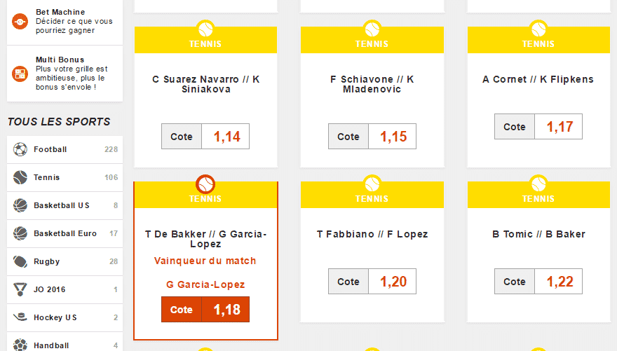 bet machine pmu